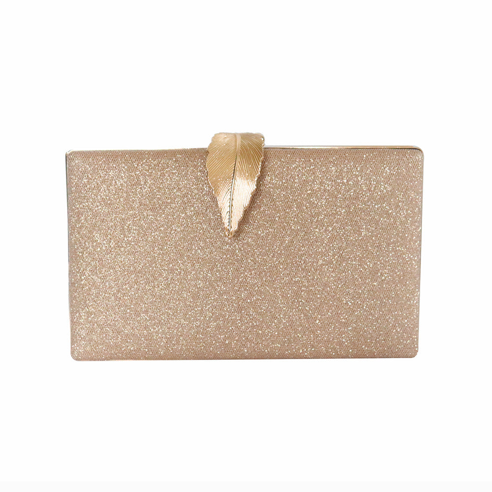 Fashionable Evening Bag, Metal Leaf Evening Bag, Socialite Small Square Bag, Dress with Banquet Clutch Bag