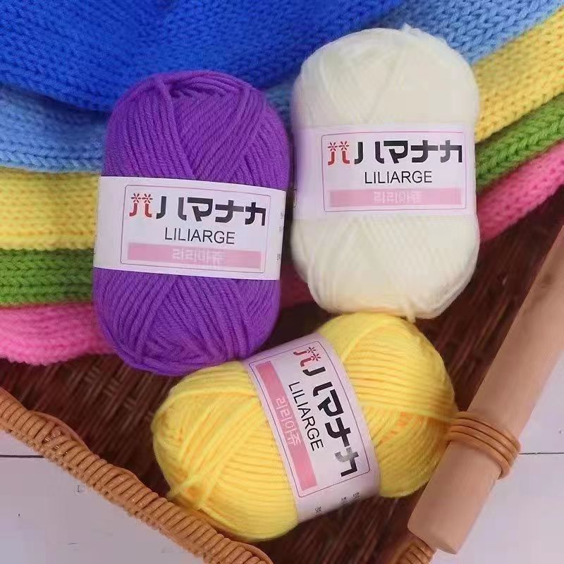 Four and a half two milk cotton 4 strand doll thread Korean cotton medium thick baby wool crochet hand thread wholesale