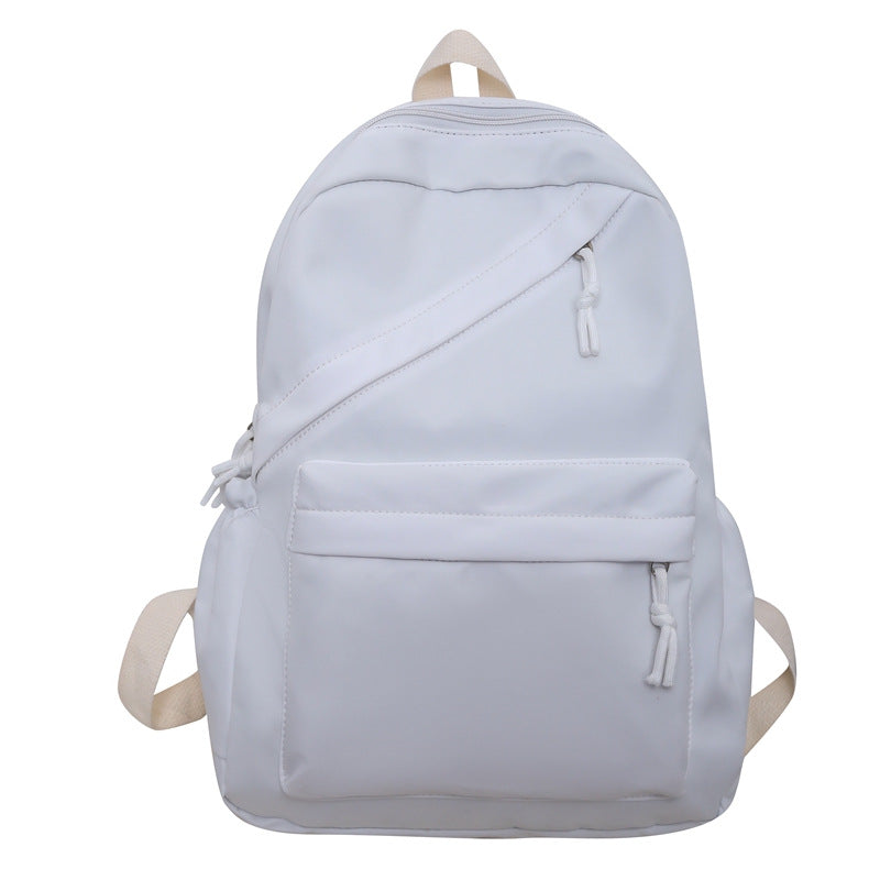 New Large Capacity Primary School Junior High School Students' Casual Schoolbag Japanese Style Fashion Simple Solid Color Travel Backpack