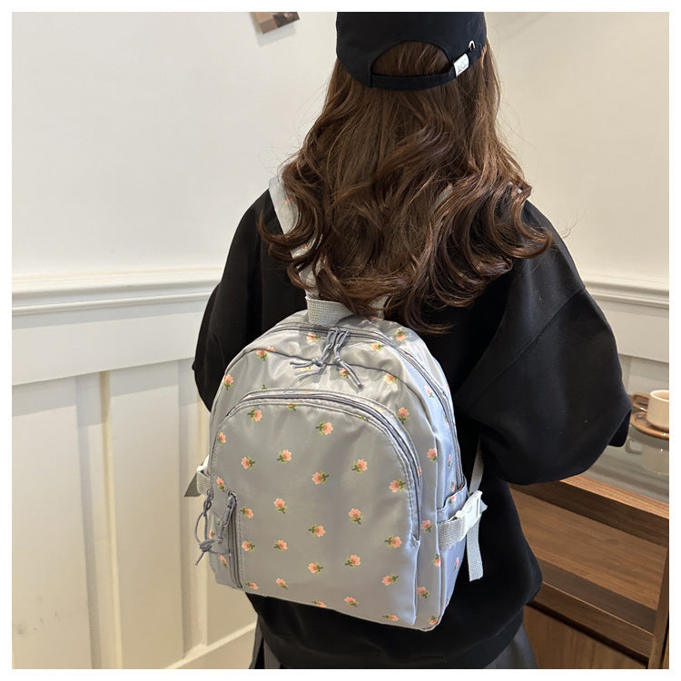 Fashionable and Simple Printed Backpack, Trendy and Trendy, Lightweight, Large-Capacity, Personalized School Bag for Middle School Students, Women's Backpack