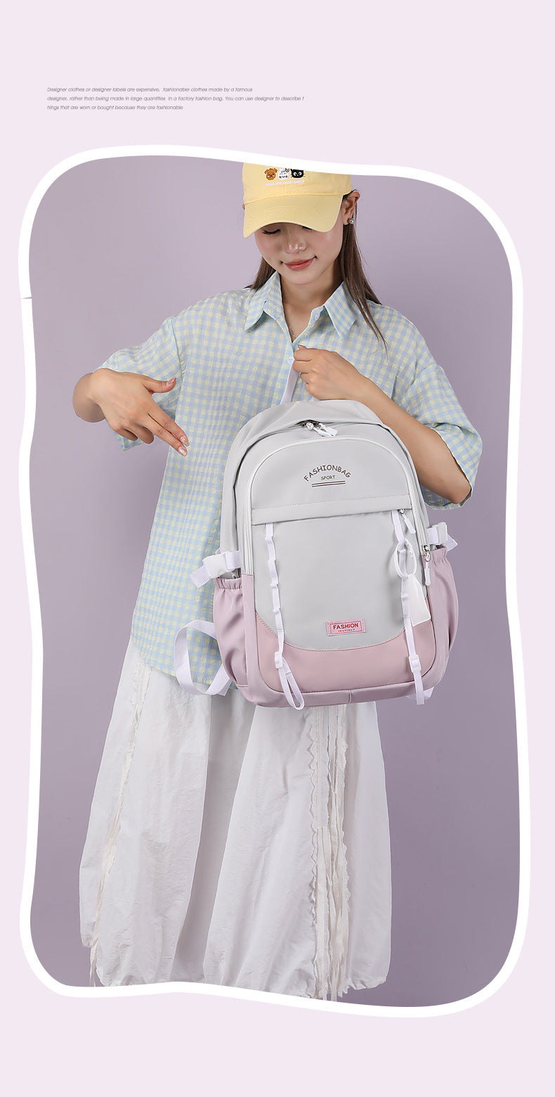 Simple Fashion High-end Sense Backpack All-match Senior high school College Student Computer Bag Casual Backpack High-value Schoolbag