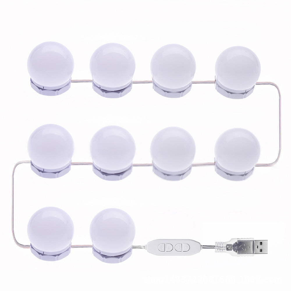 10 bombillas LED desmontables, lámpara para espejo de maquillaje profesional, alimentación USB, luz para espejo cosmético, tocador de Hollywood, luces de tocador