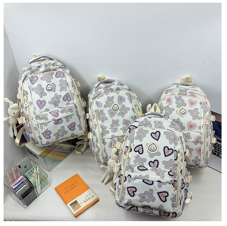 Student Schoolbag Japanese Style Simple Korean Style Backpack for Middle School Students and College Students Girls Cute Casual All-match Backpack