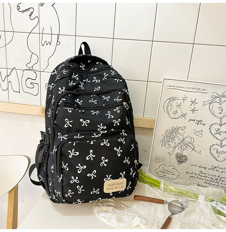New Girls Backpack Japanese Ins Three-piece Bag Junior Senior high school Student Schoolbag Campus Style Large Capacity Backpack