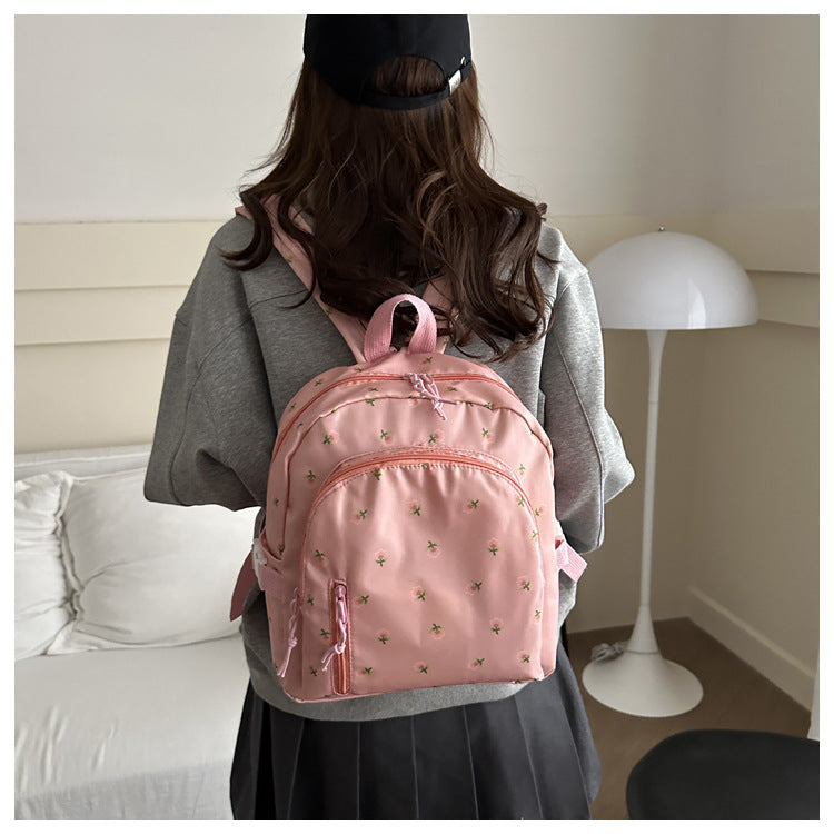 Fashionable and Simple Printed Backpack, Trendy and Trendy, Lightweight, Large-Capacity, Personalized School Bag for Middle School Students, Women's Backpack