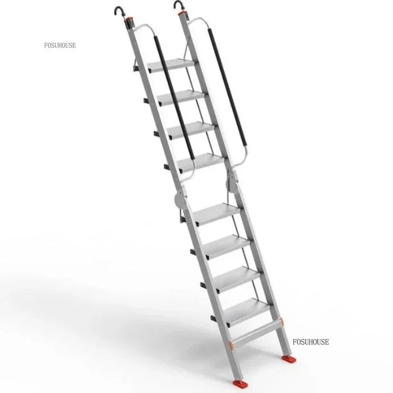 Portable Folding Ladder Household Aluminum Alloy Ladders Straight Ladder Home Furniture Escalator Mobile Climbing Stairs y