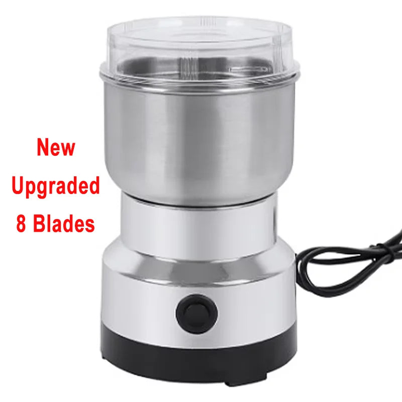 Molinillo Eléctrico de cuatro bordes para cocina, máquina multifuncional para moler granos, nueces, cereales, especias y granos, molinillo de café para el hogar