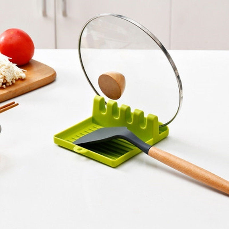 Soportes para cucharas de cocina, tenedor, espátula, estante, organizador, soporte para palillos de plástico, almohadilla antideslizante para cucharas