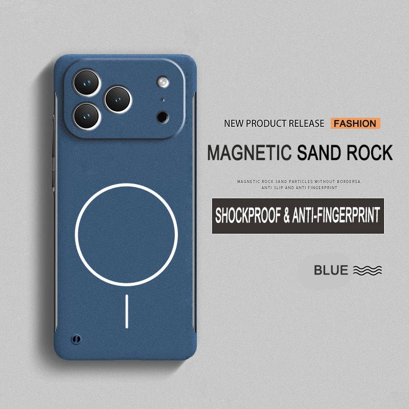 Fundas de teléfono magnéticas sin marco esmeriladas mate para Magsafe iPhone 17 Air 16 16E 15 14 13 12 11 Pro X XR XS Max Plus Mini