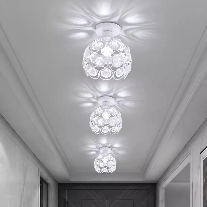 Lámpara Led de cristal para pasillo, balcón, luz de techo, estilo nórdico, personalidad, candelabro pequeño creativo, lámparas de entrada