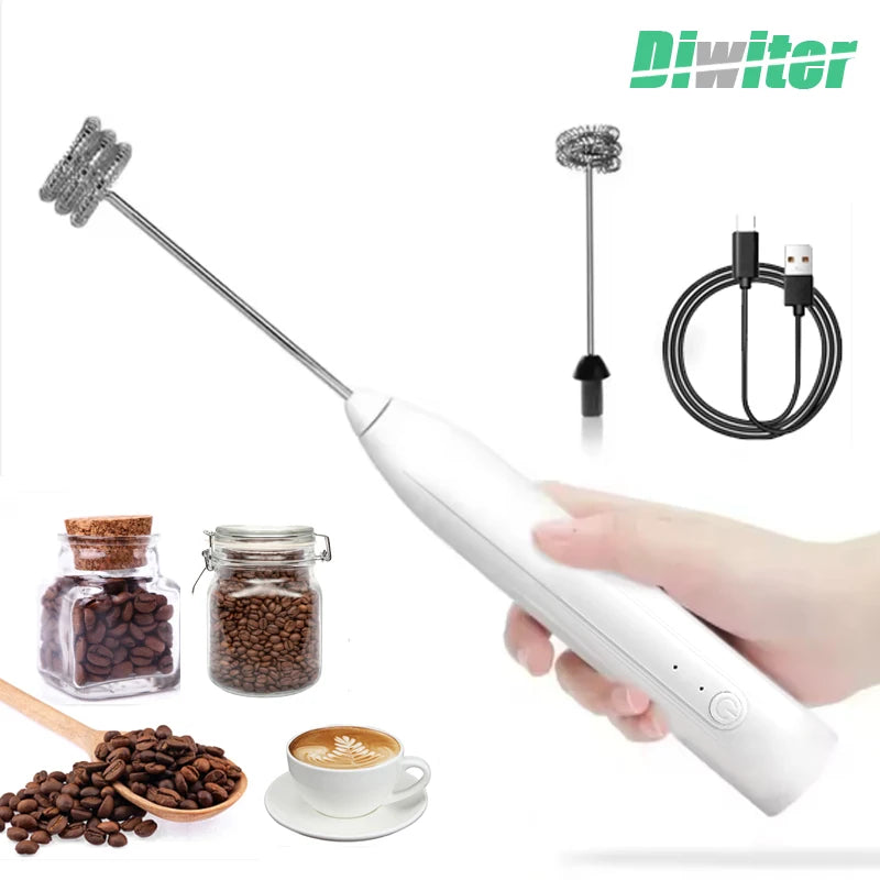 Artículos de cocina de 3 velocidades, batidor de huevos eléctrico con carga USB, Mini licuadora, accesorios de cocina, mezclador, utensilios para el hogar, barra de doble cabezal