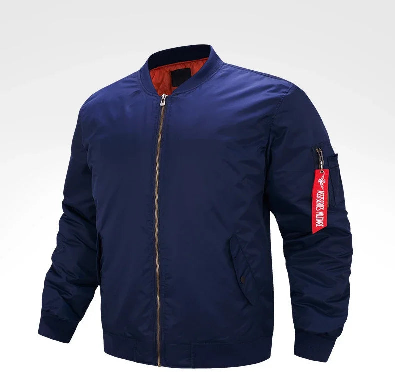 MA-1 chaqueta Bomber de vuelo para hombre, chaquetas informales gruesas y finas con cremallera, abrigo de invierno impermeable para piloto de béisbol, talla grande 8XL
