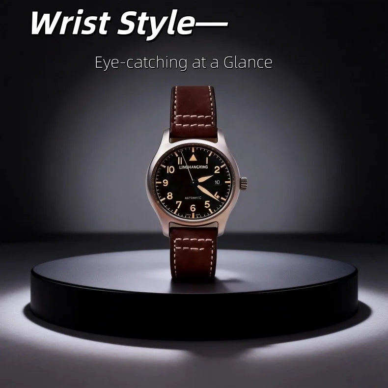 Nuevo Reloj de Moda para Hombre LINGHANGXING 2026, Movimiento de Relojería, Esfera Luminosa, Correa de Cuero Genuino, Estilo Casual de Negocios
