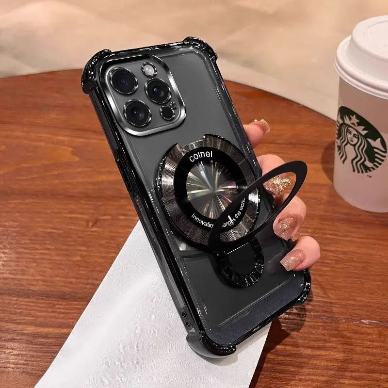 Para realme 15 Pro Funda de lujo galvanizada de silicona transparente soporte cubierta para realme 15Pro Funda de parachoques a prueba de golpes