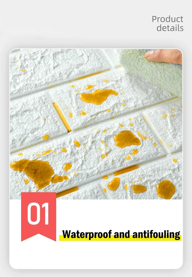 Papel tapiz autoadhesivo de 70cm x 10m, decoración de papel tapiz de ladrillo de espuma antigua, pegatina de pared 3D impermeable para sala de estar y dormitorio