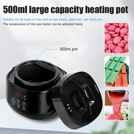Calentador de cera Digital para depilación profesional, máquina de calentamiento de granos, depiladora, olla de fusión de cera, 500ML