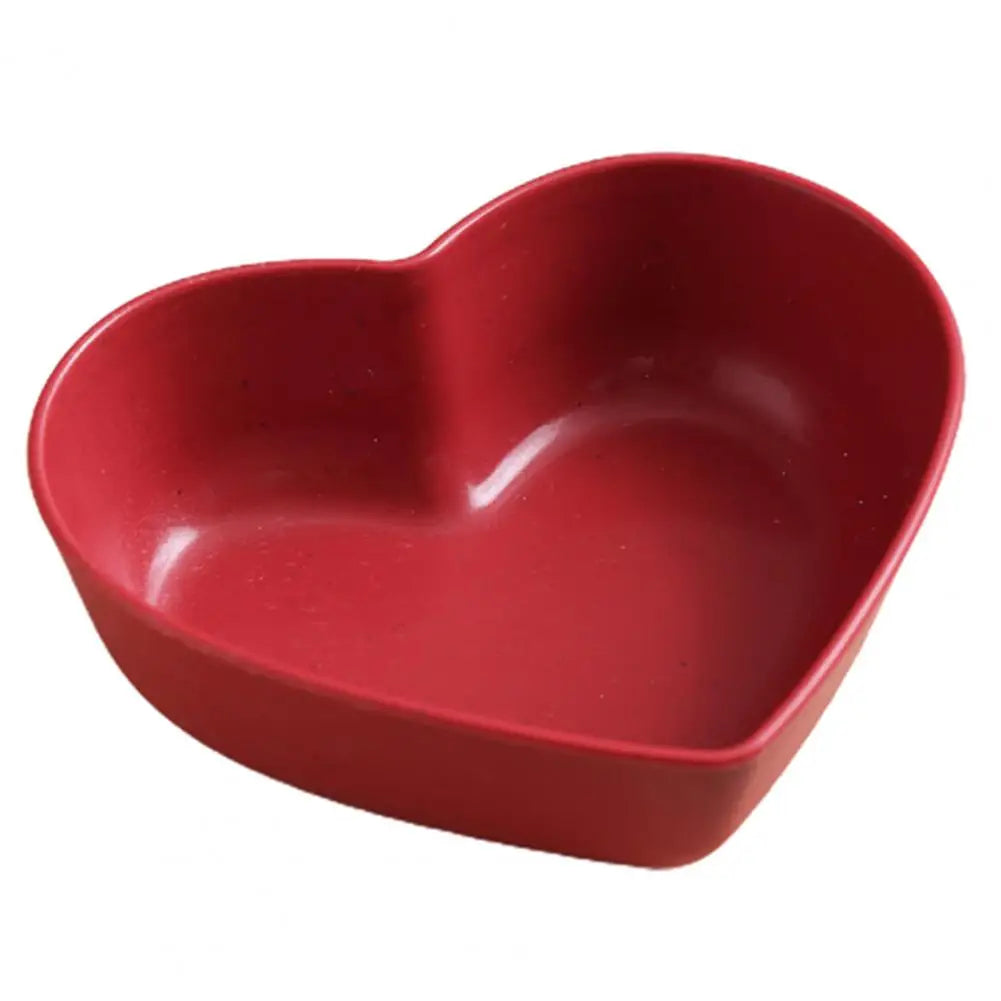 Plato de servir útil, plato de postre reutilizable, cuenco de salsa de cocina de plástico de almacenamiento en forma de corazón
