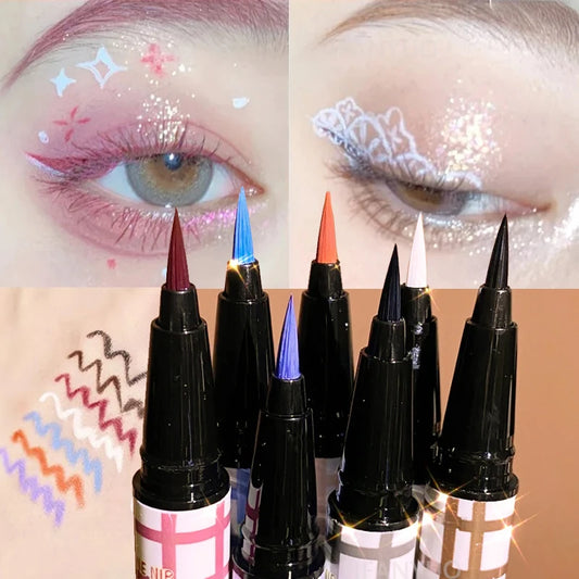 Delineador Líquido Colorido, Mate, Resistente al Agua, No se Corre, Delineador de Ojos de Larga Duración, Cosméticos para Maquillaje de Ojos