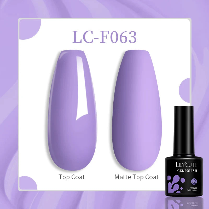 LILYCUTE-esmalte en Gel para uñas, barniz semipermanente para manicura, con LED UV, 129 colores, 7ML