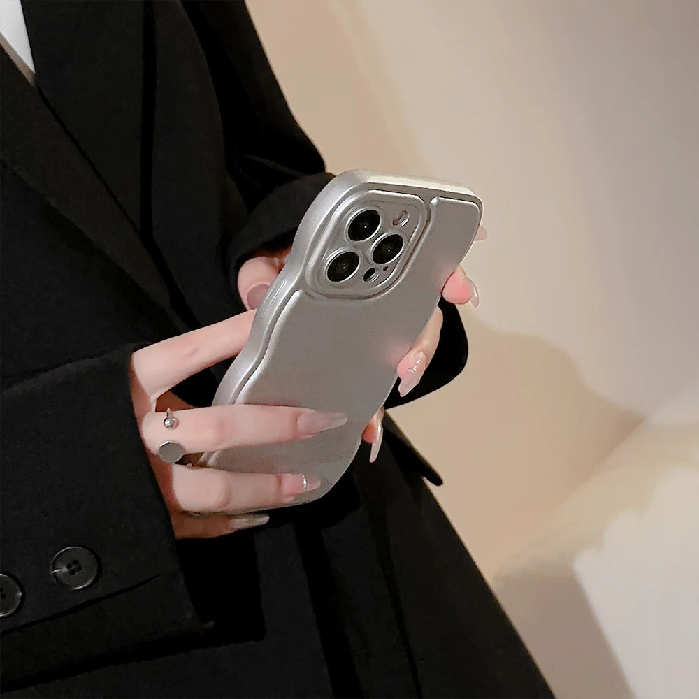 Nueva funda de teléfono ondulada para hombres y mujeres para iPhone 12 13 14 15 16 Pro Max a prueba de golpes disipar el calor fundas blandas de silicona carcasa protectora