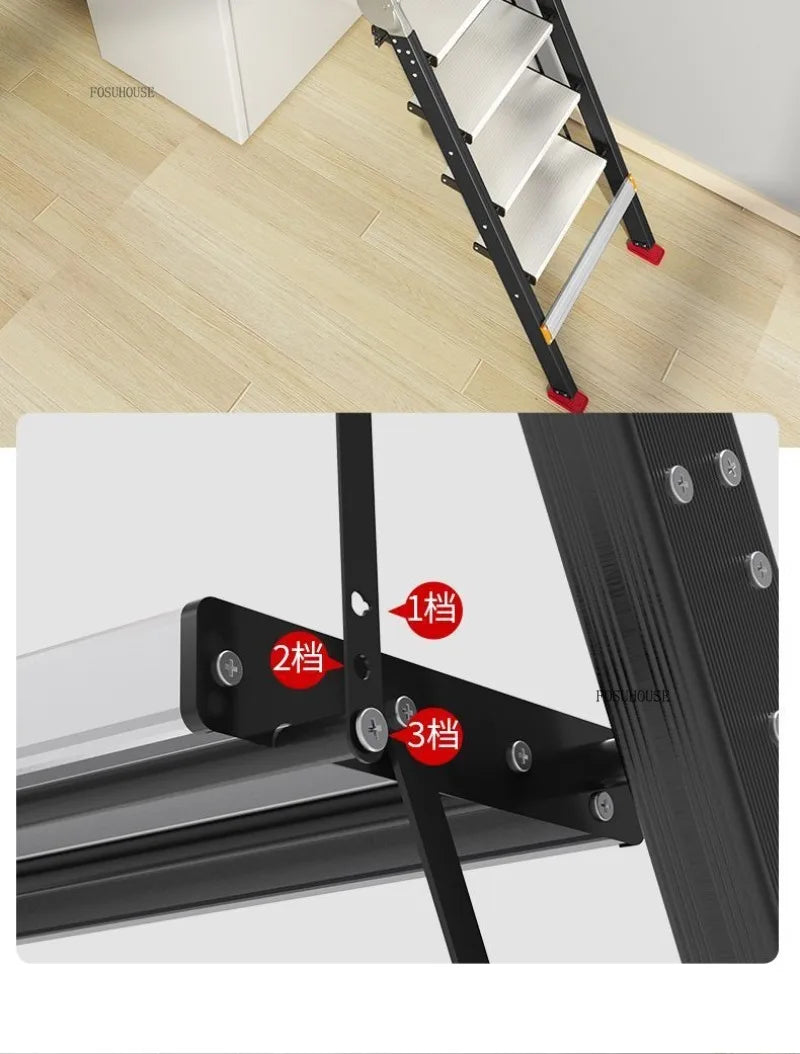 Portable Folding Ladder Household Aluminum Alloy Ladders Straight Ladder Home Furniture Escalator Mobile Climbing Stairs y