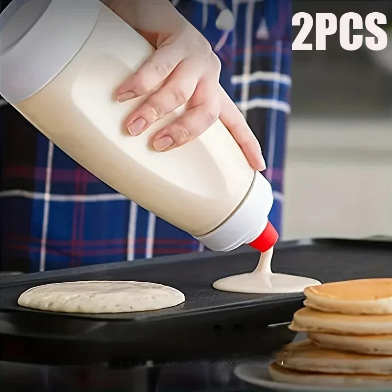 Botella mezcladora de masa para panqueques con bola mezcladora y batidor de alambre para panqueques, cupcakes, muffins, crepes y más con calidad de restaurante