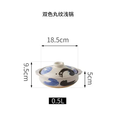 Cazuela de cerámica de estilo japonés, olla pequeña negra, cacerola de arcilla, utensilios de cocina para el hogar, suministros de cocina, olla para sopa, 1 Uds.