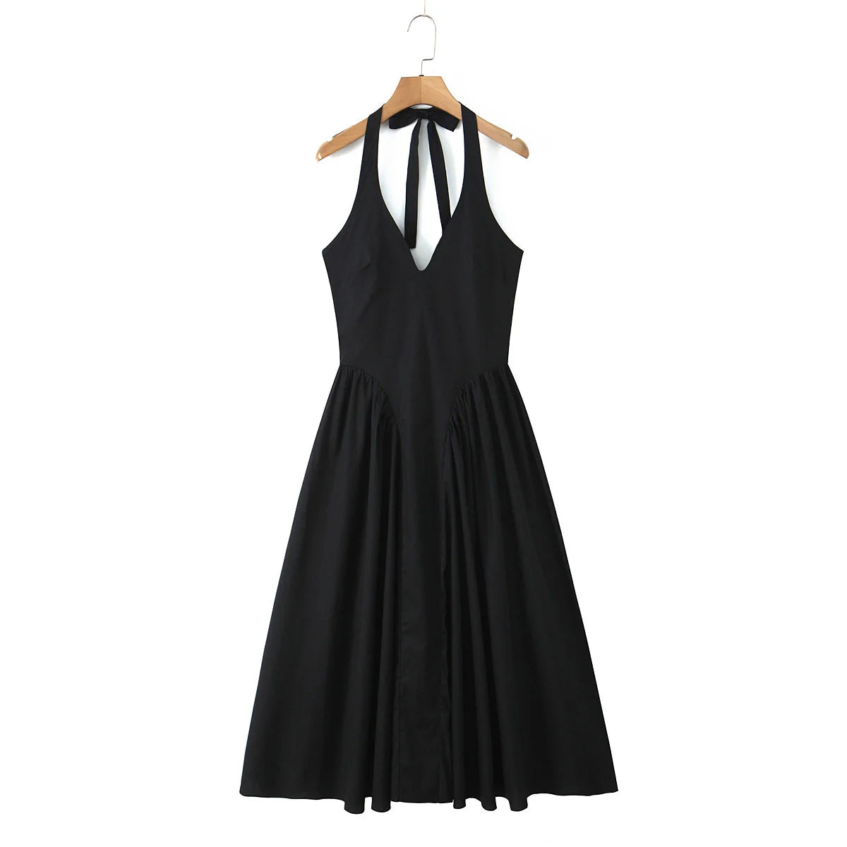YENKYE-vestido Sexy con espalda descubierta para mujer, vestido verde elegante con cuello Halter, cintura baja, corte en A, Midi, vestidos de fiesta de noche de verano, bata de algodón