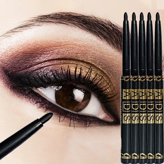 Lápiz delineador de ojos negro Punk, resistente al agua, de secado rápido, altamente pigmentado, delineador suave mate, maquillaje de ojos atrevido para principiantes, 1/2/5 Uds.
