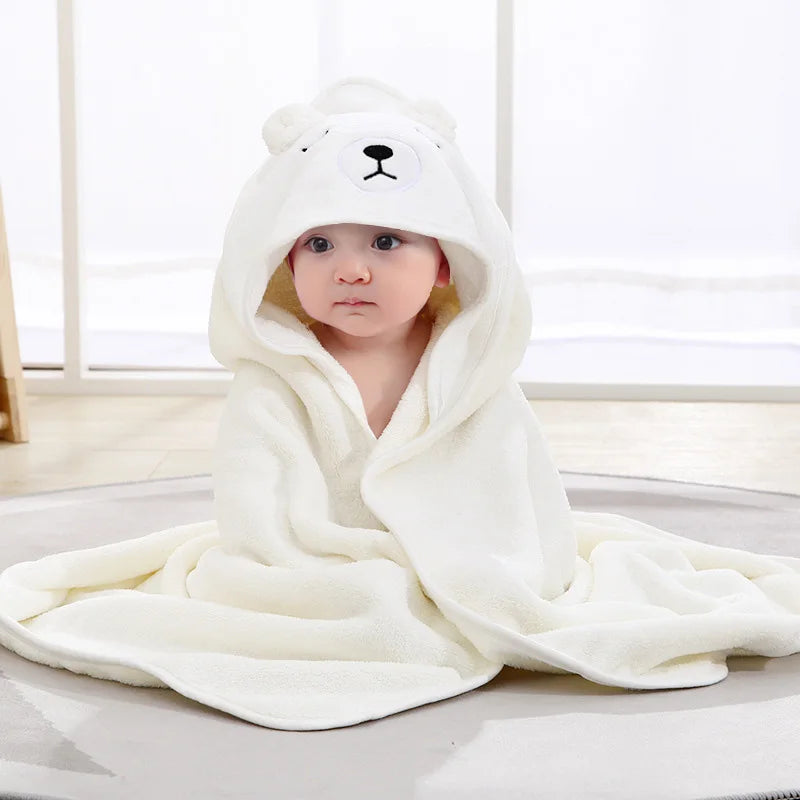 Toallas de Baño para Bebés con Diseño de Animales de Dibujos Animados, Toalla con Capucha Suave para Recién Nacidos, Bata de Baño para Niños Pequeños, Envoltura Cálida para Dormir para Niños y Niñas