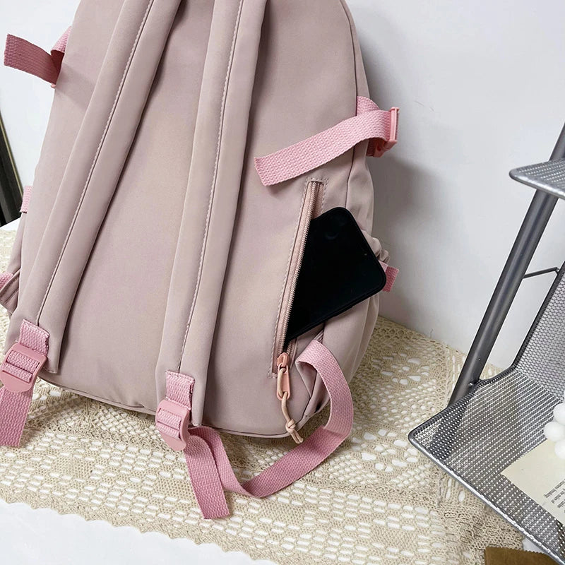 Mochilas bonitas para mujer, mochila escolar de nailon con múltiples bolsillos impermeable para estudiantes y niñas, mochila Kawaii para ordenador portátil, Mochilas