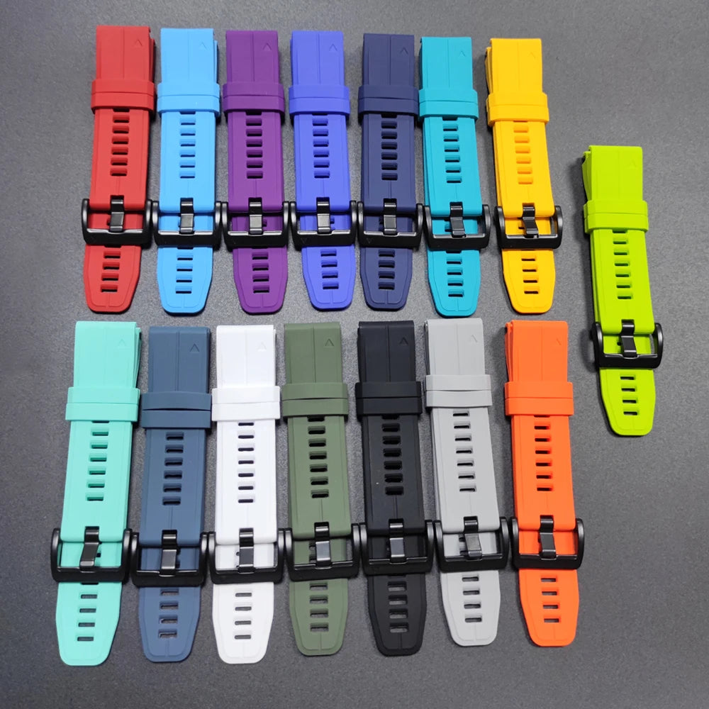 Correa deportiva de silicona para Garmin Descent G2 G1 Mk3i Mk2 Mk1/Fenix 8 Pro E 7 7X 6 6X 5 5X/Epix pulsera suave 22/26mm banda Quickfit