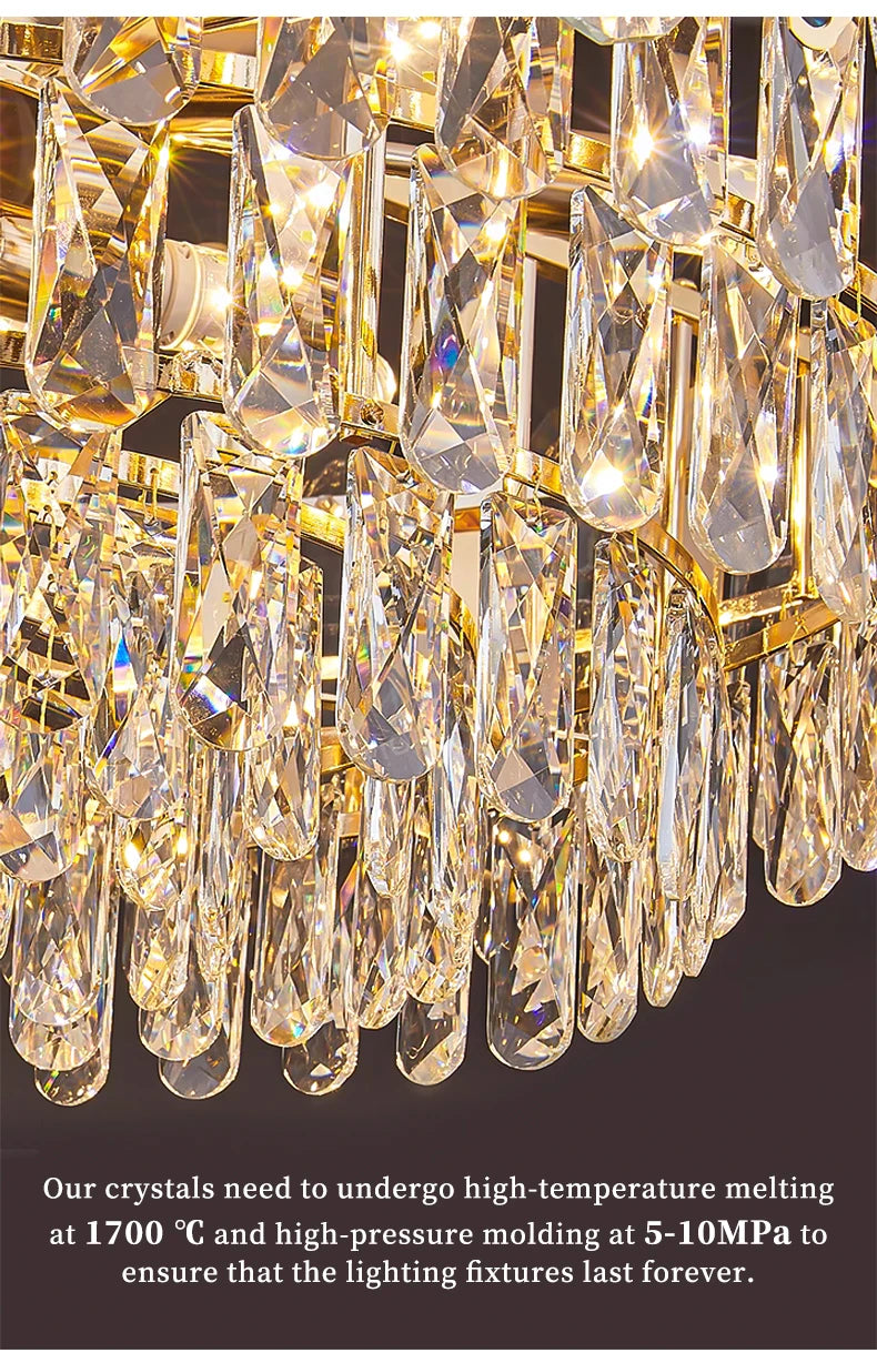 Techo para comedor, candelabro de cristal Led moderno, lámpara colgante de techo para sala de estar, Villa, Loft, iluminación colgante
