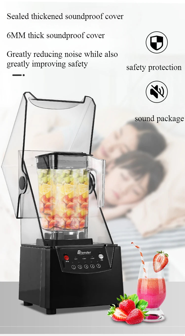 Máquina de ruptura de pared comercial, herramienta de leche de soja, leche, tienda de té, cubierta de cinturón de aislamiento acústico, máquina de jugo de hielo de arena