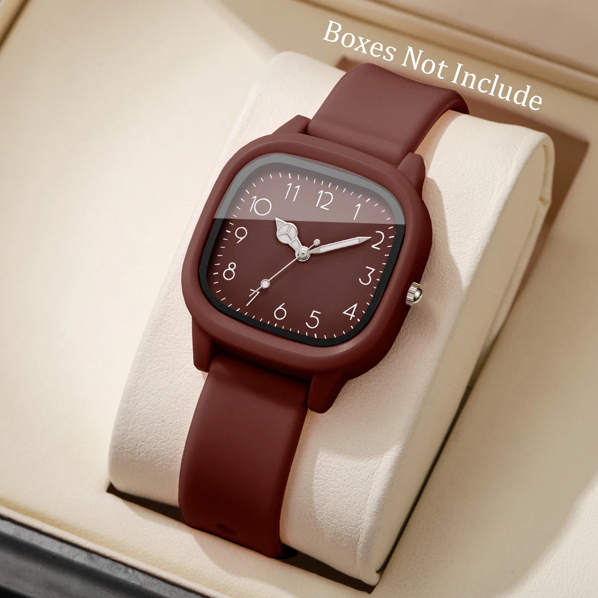 Relojes de Mujer con banda de silicona de Color caramelo a la moda, Reloj de pulsera de cuarzo con esfera cuadrada para Mujer, Reloj para niñas