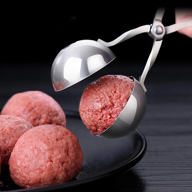 Herramienta para hacer bolas de carne, Clip redondo de acero inoxidable, cuchara moldeadora de bolas de arroz, molde para hacer albóndigas, utensilio de cocina relleno antiadherente