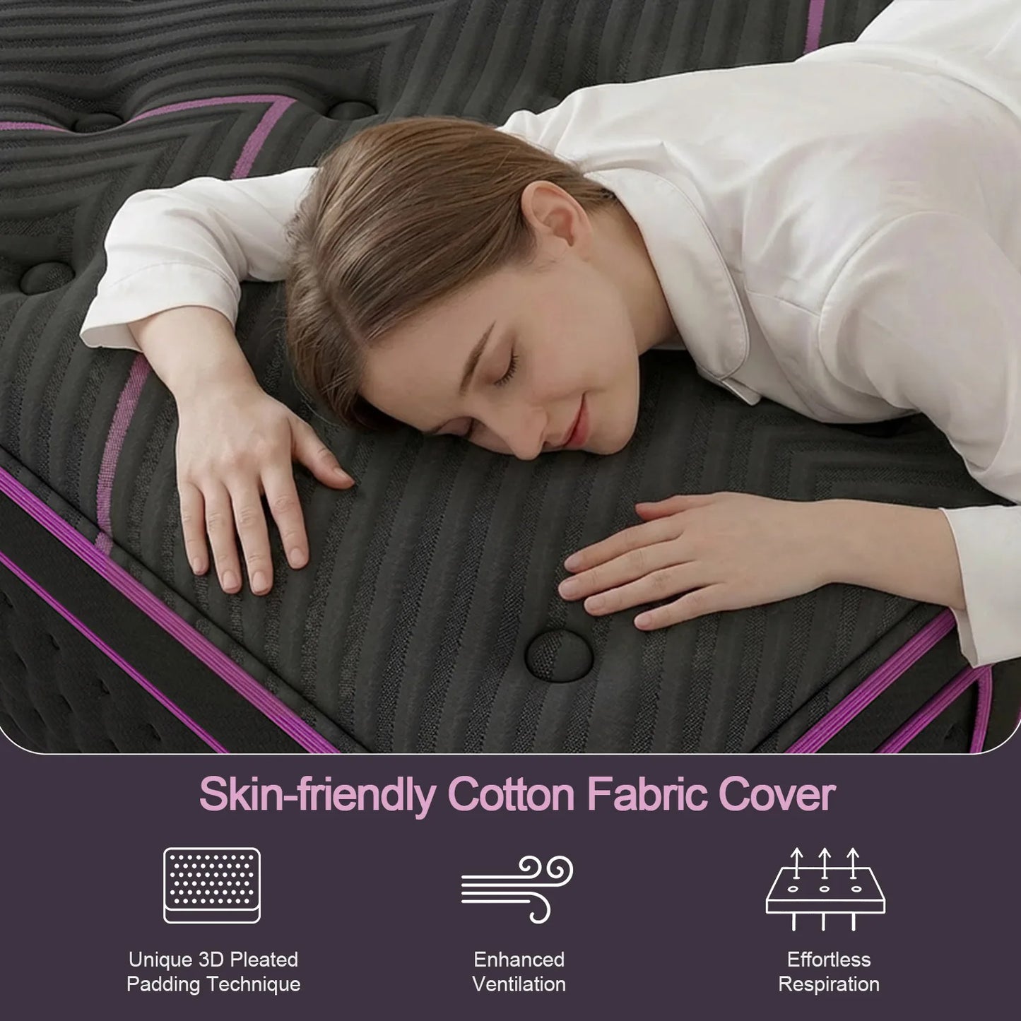 Medium Firm Hybrid Mattress in a Box 12/14 Inch Gel Memory Foam Pocket Spring Fiberglass-Free Cooling Motion Isolation