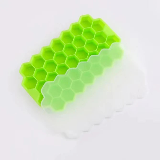 Molde para cubitos de hielo de 37 cavidades, molde para cubitos de hielo de silicona reutilizable, máquina para hacer helados sin BPA con tapas, molde para paletas DIY, bandejas para cubitos de hielo