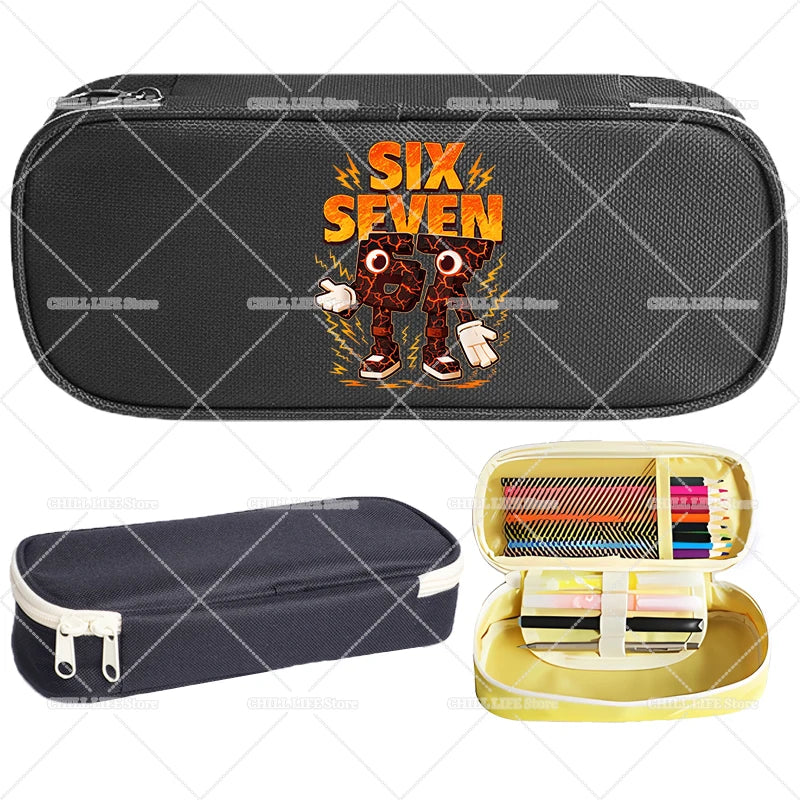 Estuches para lápices Ruba A Brainrot, dibujos animados 67 Six Seven, bolsas para bolígrafos de gran capacidad, bolsa para lápices para niños y niñas, suministros de papelería escolar, regalo