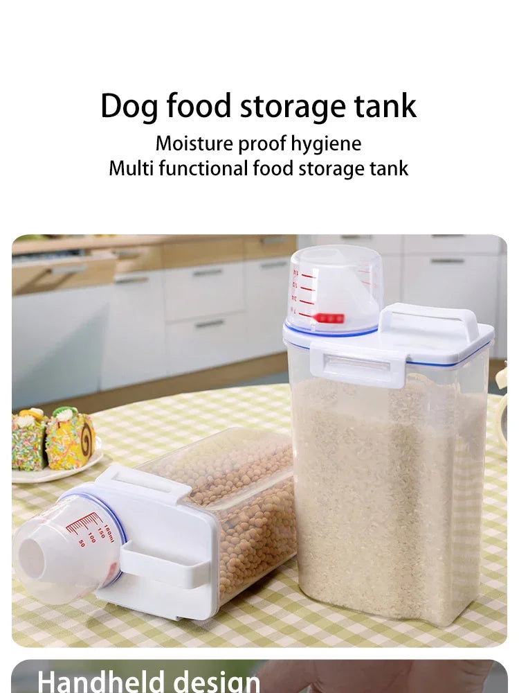 Contenedor de Almacenamiento de Alimentos para Mascotas Hermético de Primera Calidad, Gran Capacidad y Fácil de Limpiar, Diseño Elegante y Duradero para Perros y Gatos