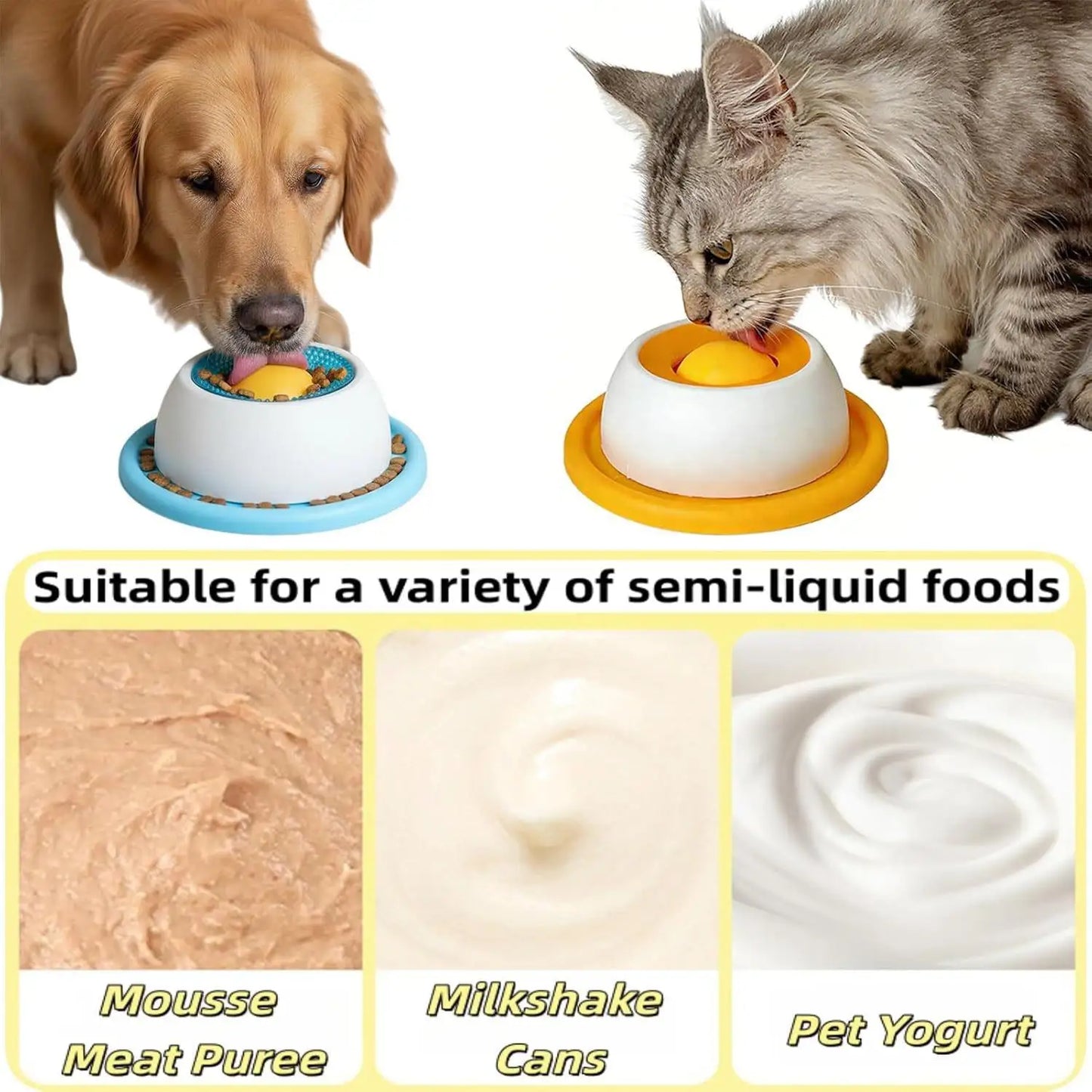 Cuencos Líquidos Lentos para Perros, Antideslizantes, con Forma de Bola, para Sopa de Hueso, Cuenco para Lamer para un Comer Saludable, Antideslizante y Anti-Asfixia