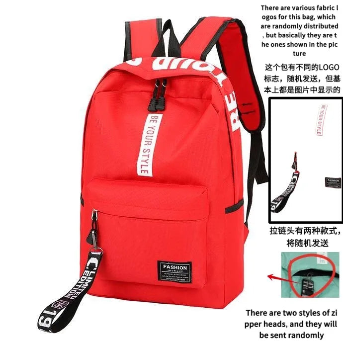 Mochila de tendencia de moda para hombres y mujeres, bolsa para estudiantes de secundaria, gran capacidad, versión coreana de th