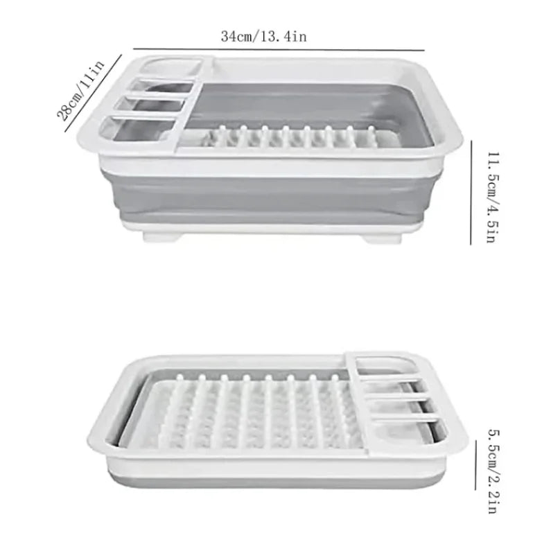 Nuevo Estante plegable para platos de cocina, almacenamiento con fugas de agua, vajilla, cuenco, escurridor, bandeja, estante de secado para el hogar, plástico lavable