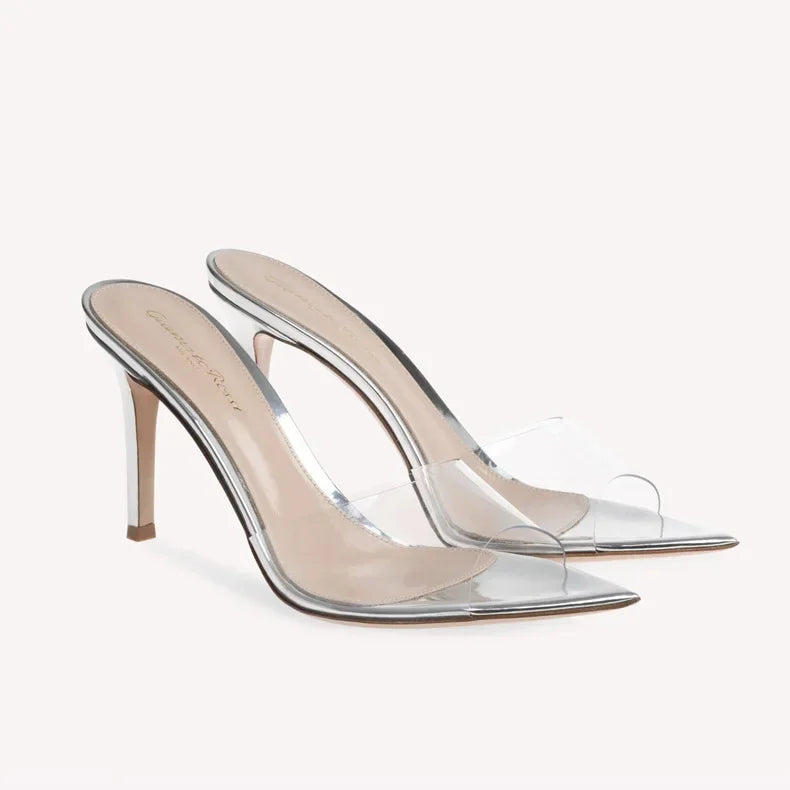 Zapatillas de punta puntiaguda para mujer, zapatos de tacón de aguja de 5cm/8cm/10cm, estilo francés, Sexy, a la moda, talla 46, novedad de verano, 2024