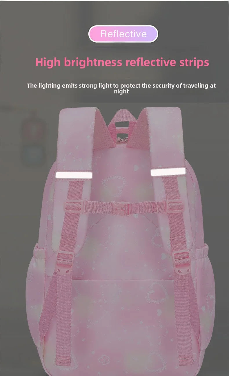 Mochila Escolar 2026 con Colgante de Amor, Juego de 3 Piezas, Decoración de Mariposas, Mochilas Escolares para Niñas, Estilo Princesa