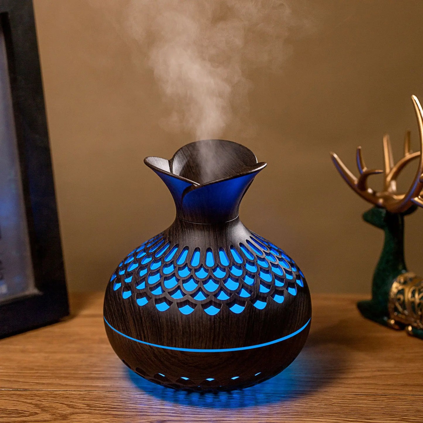 Humidificador de grano de madera, difusor de Aroma USB de 300ml, atomizador, humidificador USB para el hogar, instrumento hidratante, humidificador de escritorio