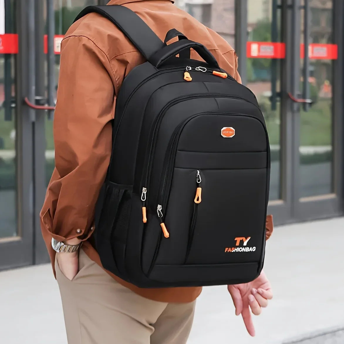 Mochila para hombre de 1 pieza, mochila informal impermeable de gran capacidad, mochila ajustable para computadora