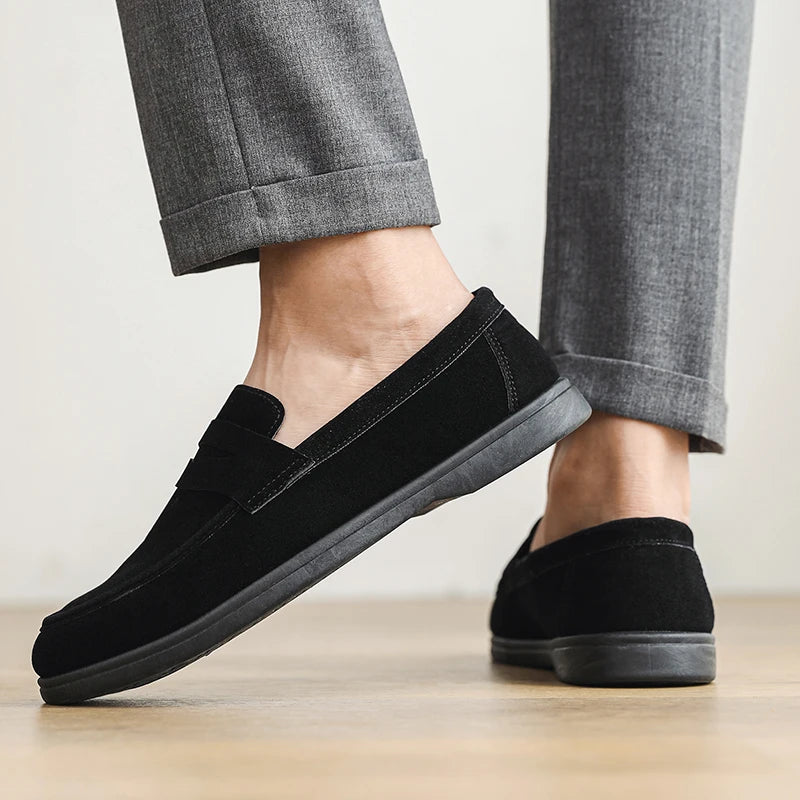 Gran oferta de mocasines sin cordones para hombre, ligeros, transpirables, cómodos, planos para exteriores, suela suave antideslizante, zapatos informales para caminar a diario