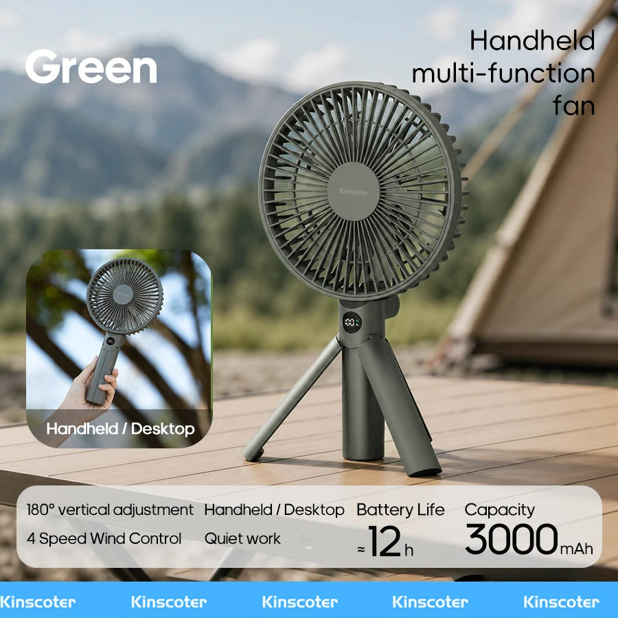 Nuevo Ventilador Portátil Plegable de Mano, Ventilador Recargable de Escritorio de 3600 mAh, 100 Velocidades, Ángulo de Viento Ajustable, para el Hogar, Viajes al Aire Libre
