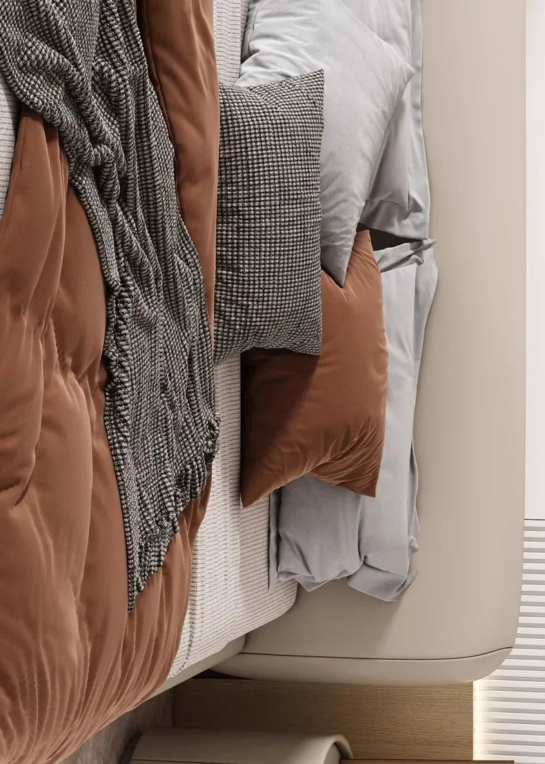Gabinete lateral para sofá de sala de estar, mesita de noche redonda creativa de madera maciza, nuevo gabinete de almacenamiento para dormitorio pequeño y moderno y sencillo